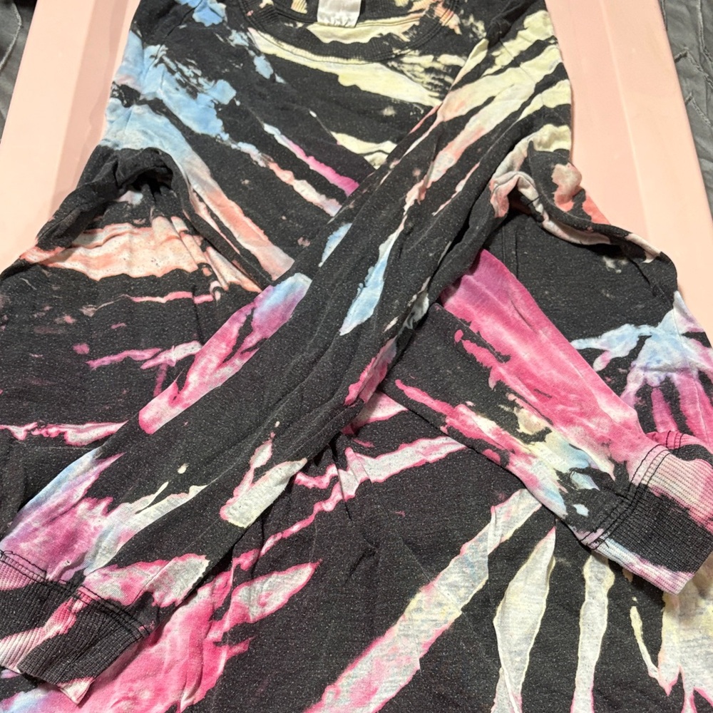 No Boundaries Vibrant Tie-Dye Long Sleeve Tee - Black, Pink, Blue